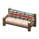 Animal Crossing Items Log Extra-long Sofa Dark wood / Geometric print