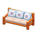 Animal Crossing Items Log Extra-long Sofa Orange wood / Quilted