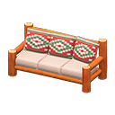 Animal Crossing Items Log Extra-long Sofa Orange wood / Southwestern flair