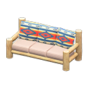 Animal Crossing Items Log Extra-long Sofa White wood / Geometric print