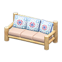 Animal Crossing Items Log Extra-long Sofa White wood / Quilted
