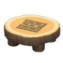 Animal Crossing Items Log Round Table Dark wood / Bears