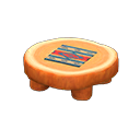 Animal Crossing Items Log Round Table Orange wood / Geometric print