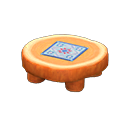 Animal Crossing Items Log Round Table Orange wood / Quilted
