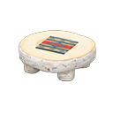 Animal Crossing Items Log Round Table White birch / Geometric print
