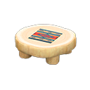 Animal Crossing Items Log Round Table White wood / Geometric print