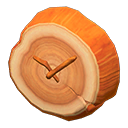Animal Crossing Items Log Wall-mounted Clock Orange wood
