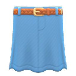 Animal Crossing Items Long Denim Skirt Light blue