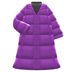 Animal Crossing Items Long Down Coat Purple