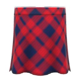 Animal Crossing Items Long Plaid Skirt Red