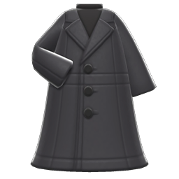 Animal Crossing Items Long Pleather Coat Black