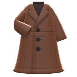 Animal Crossing Items Long Pleather Coat Brown