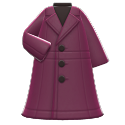 Animal Crossing Items Long Pleather Coat Purple