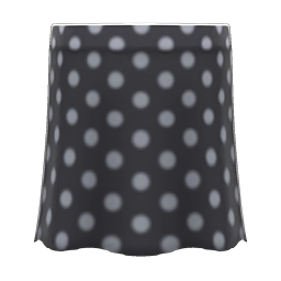 Animal Crossing Items Long Polka Skirt Black