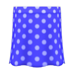 Animal Crossing Items Long Polka Skirt Blue