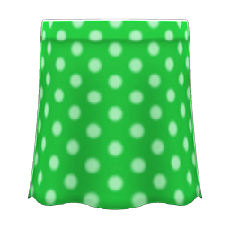 Animal Crossing Items Long Polka Skirt Green