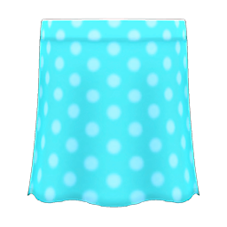 Animal Crossing Items Long Polka Skirt Light blue