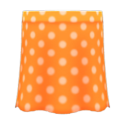 Animal Crossing Items Long Polka Skirt Orange