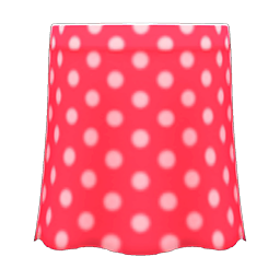 Animal Crossing Items Long Polka Skirt Red