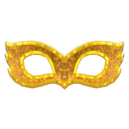 Animal Crossing Items Masquerade Mask Gold