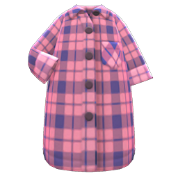 Animal Crossing Items Maxi Shirtdress Pink
