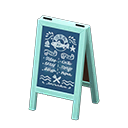 Animal Crossing Items Menu Chalkboard Blue