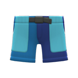 Animal Crossing Items Multicolor Shorts Blue