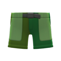 Animal Crossing Items Multicolor Shorts Green