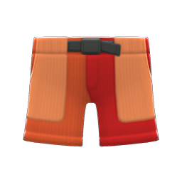 Animal Crossing Items Multicolor Shorts Red
