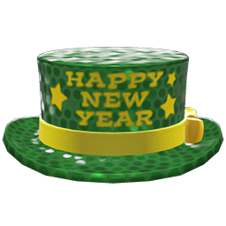 Animal Crossing Items New Year's Silk Hat Green