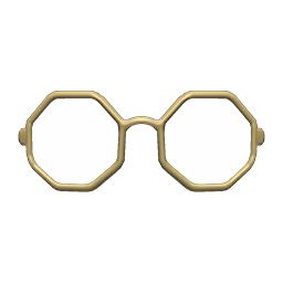 Animal Crossing Items Octagonal Glasses Gold
