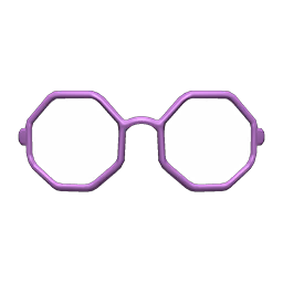 Animal Crossing Items Octagonal Glasses Purple