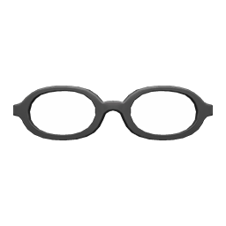 Animal Crossing Items Oval Glasses Black