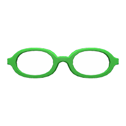Animal Crossing Items Oval Glasses Green