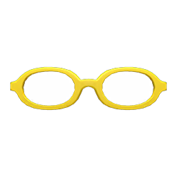 Animal Crossing Items Oval Glasses Mustard