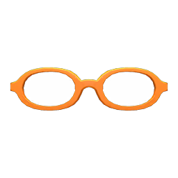 Animal Crossing Items Oval Glasses Orange