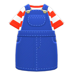 Animal Crossing Items Overall Dress Denim