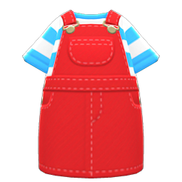 Animal Crossing Items Overall Dress Red