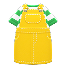 Animal Crossing Items Overall Dress Yellow