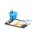 Animal Crossing Items Painting Set Light blue / Smile