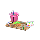 Animal Crossing Items Painting Set Pink / Bug
