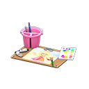 Animal Crossing Items Painting Set Pink / Smile