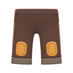 Animal Crossing Items Patched-knee Pants Brown