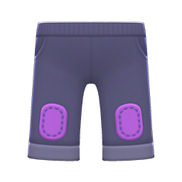Patched-knee Pants Purple