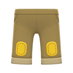 Patched-knee Pants Yellow