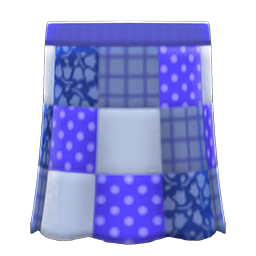 Patchwork Skirt Blue