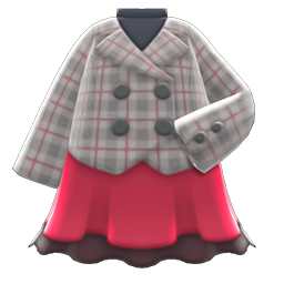 Animal Crossing Items Peacoat-and-skirt Combo Red