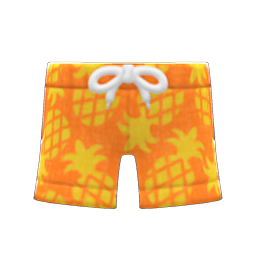 Animal Crossing Items Pineapple Aloha Shorts Orange
