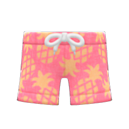 Animal Crossing Items Pineapple Aloha Shorts Pink