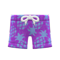Animal Crossing Items Pineapple Aloha Shorts Purple